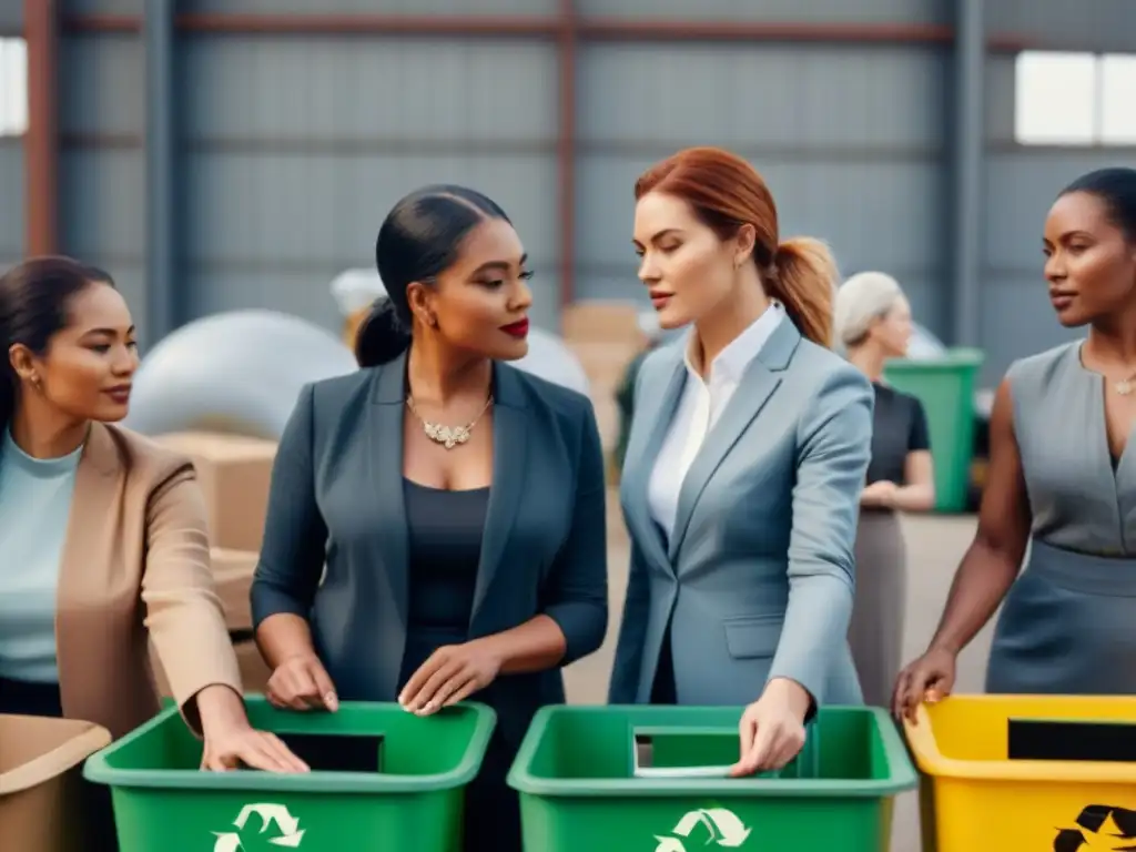 Mujeres unidas reciclando juntas: diversidad y sostenibilidad Diversidad y colaboración de mujeres líderes en movimiento zero waste