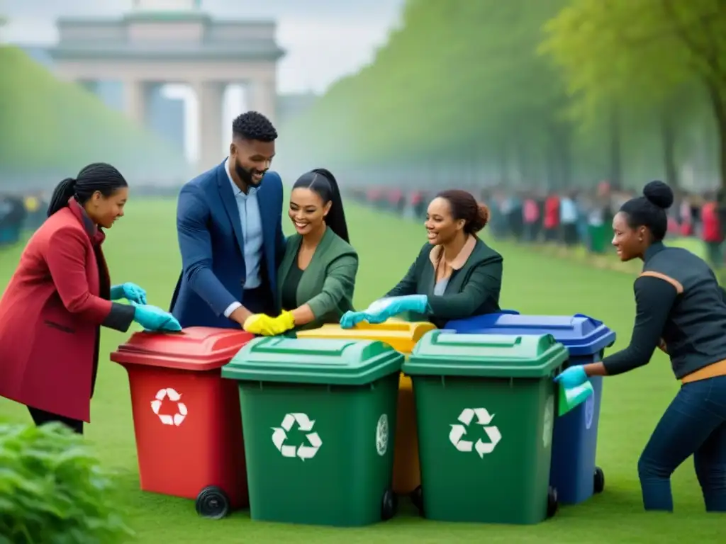 Diverso grupo colabora en limpieza de parque verde con reciclaje