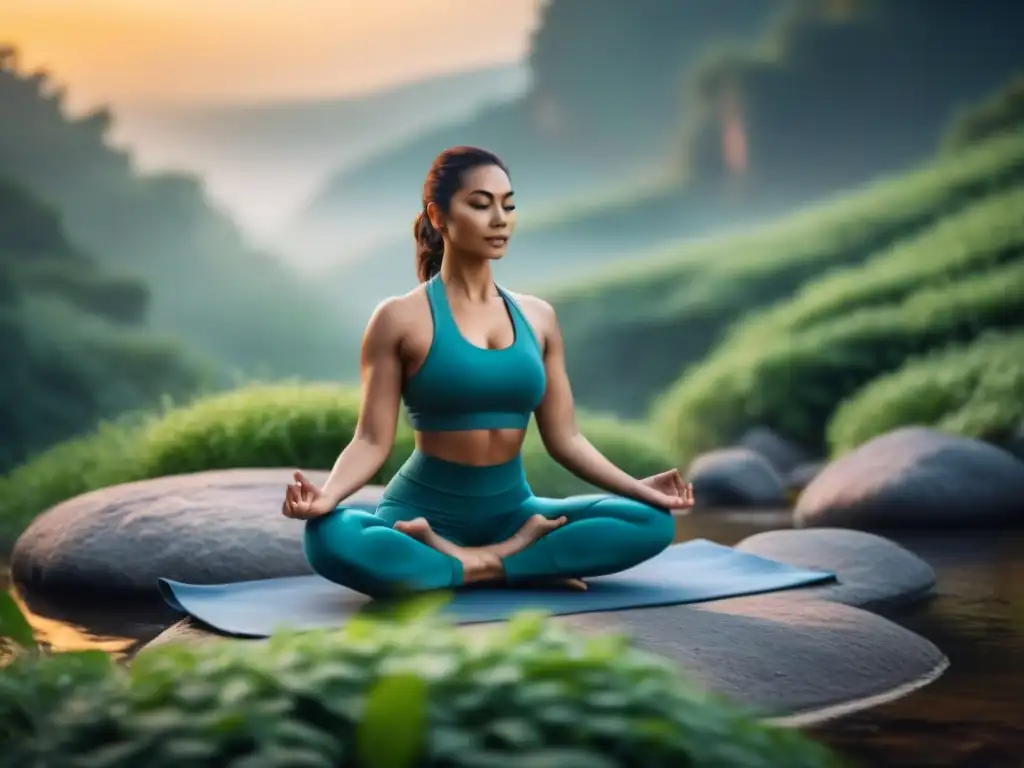 Práctica de yoga ecológico para conectar con la naturaleza en armonía