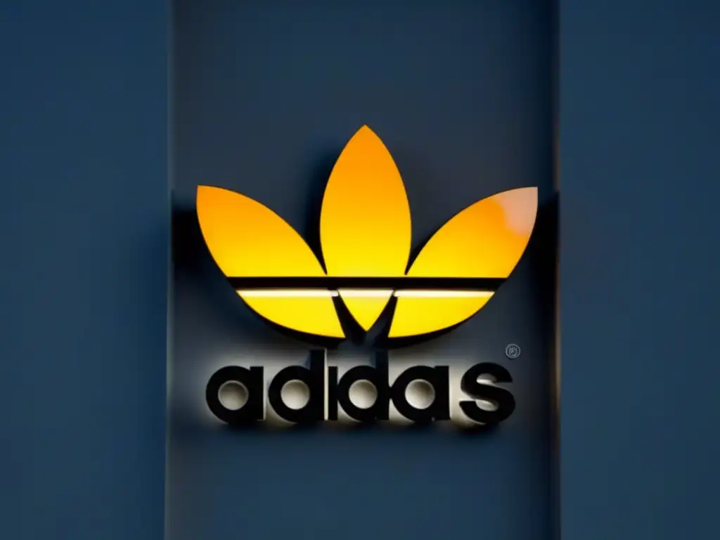 Implementación de economía circular Adidas: Logo Adidas entrelazado con símbolo de reciclaje en diseño minimalista monocromático