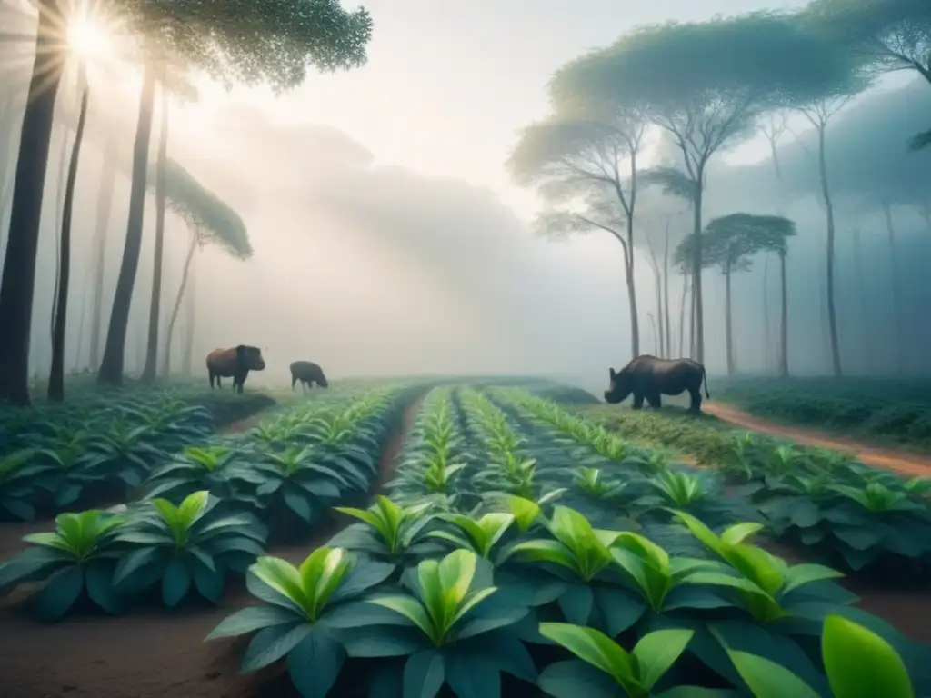 Un ecosistema diverso y armonioso, donde plantas y animales conviven en equilibrio