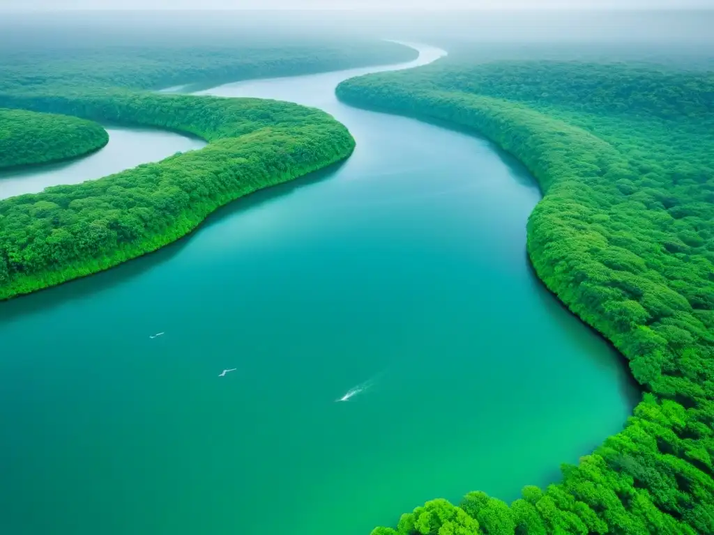 Un ecosistema diverso con bosques verdes, ríos, arrecifes de coral y animales viviendo en armonía en su hábitat natural