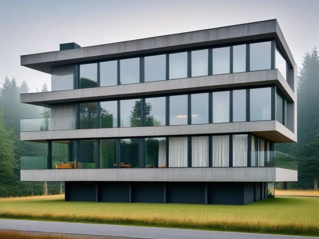 Edificio moderno de materiales reciclados, sostenible y elegante