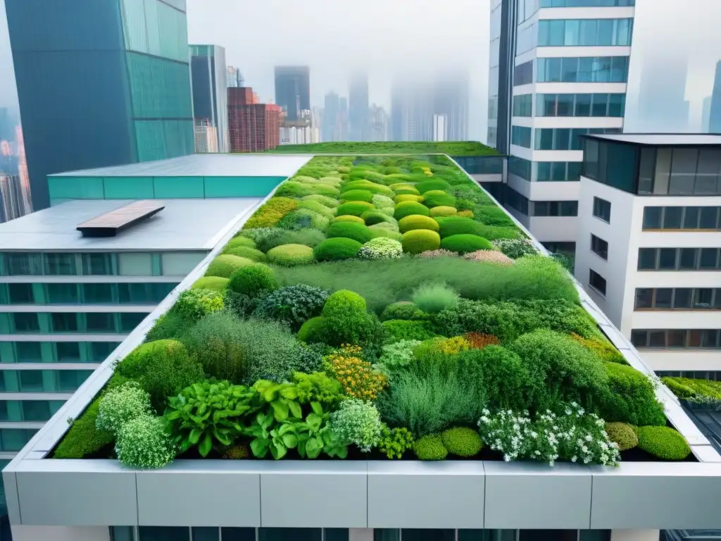 Edificio urbano moderno cubierto de vegetación, fusionando naturaleza y arquitectura