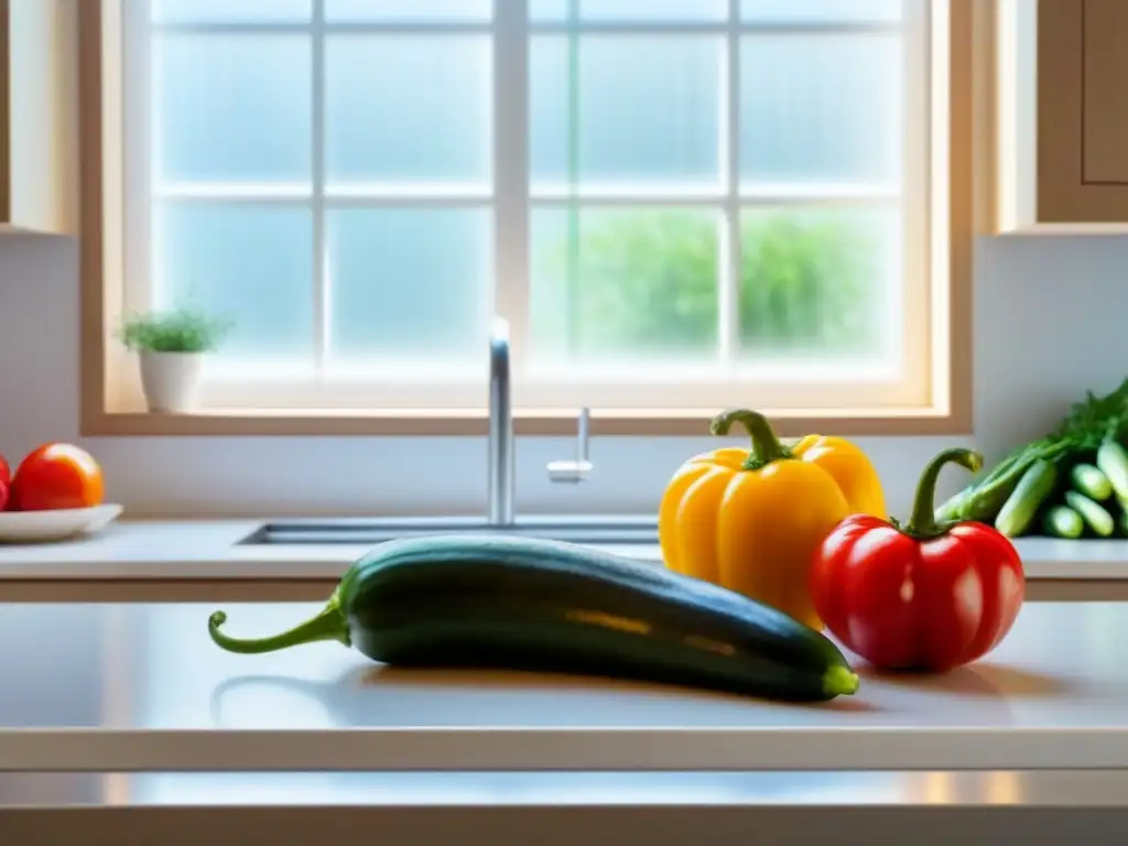 Encantadora reducción desperdicio alimentos cocina con vegetales coloridos en patrones geométricos