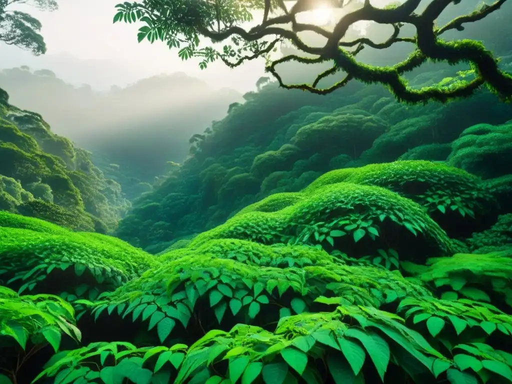 Inversión sostenible: la complejidad entrelazada Un enredo de lianas en la selva simboliza la complejidad de las inversiones sostenibles vs tradicionales