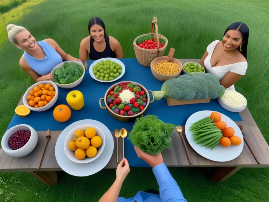 Una escena vibrante de diversidad y sostenibilidad