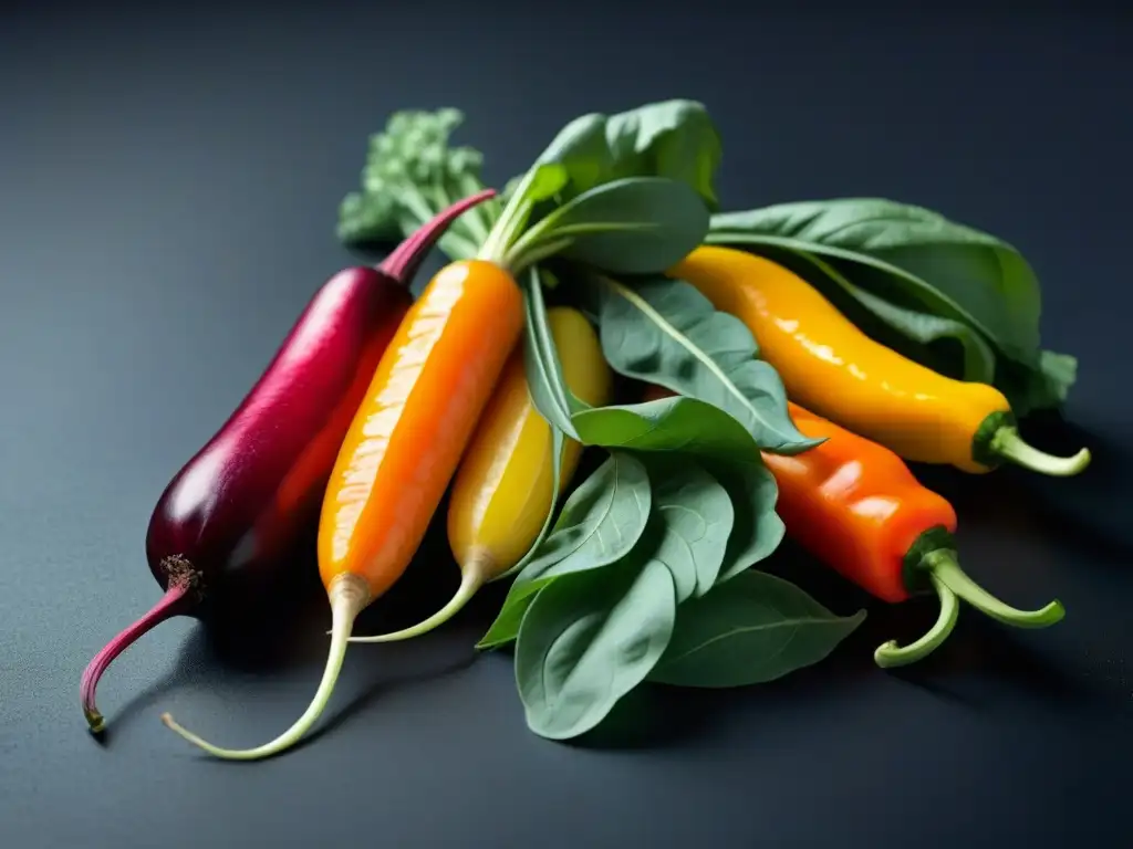 Escultura de cáscaras y semillas de vegetales coloridos en cocina sostenible zero waste