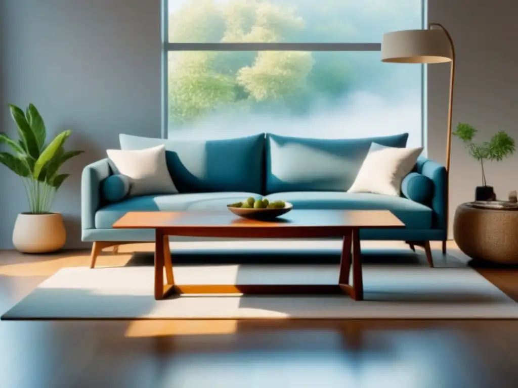 Espacio minimalista con muebles sostenibles diseño, elegante y ecofriendly