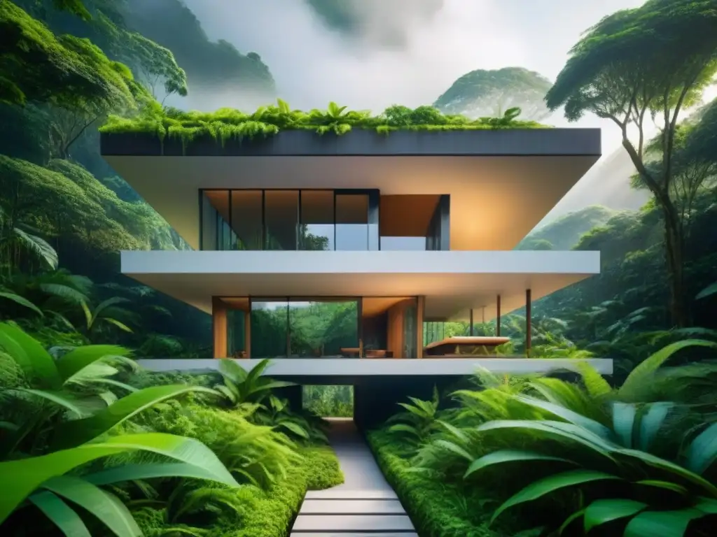 Espectacular integración de biodiversidad y arquitectura moderna en entorno tropical vibrante