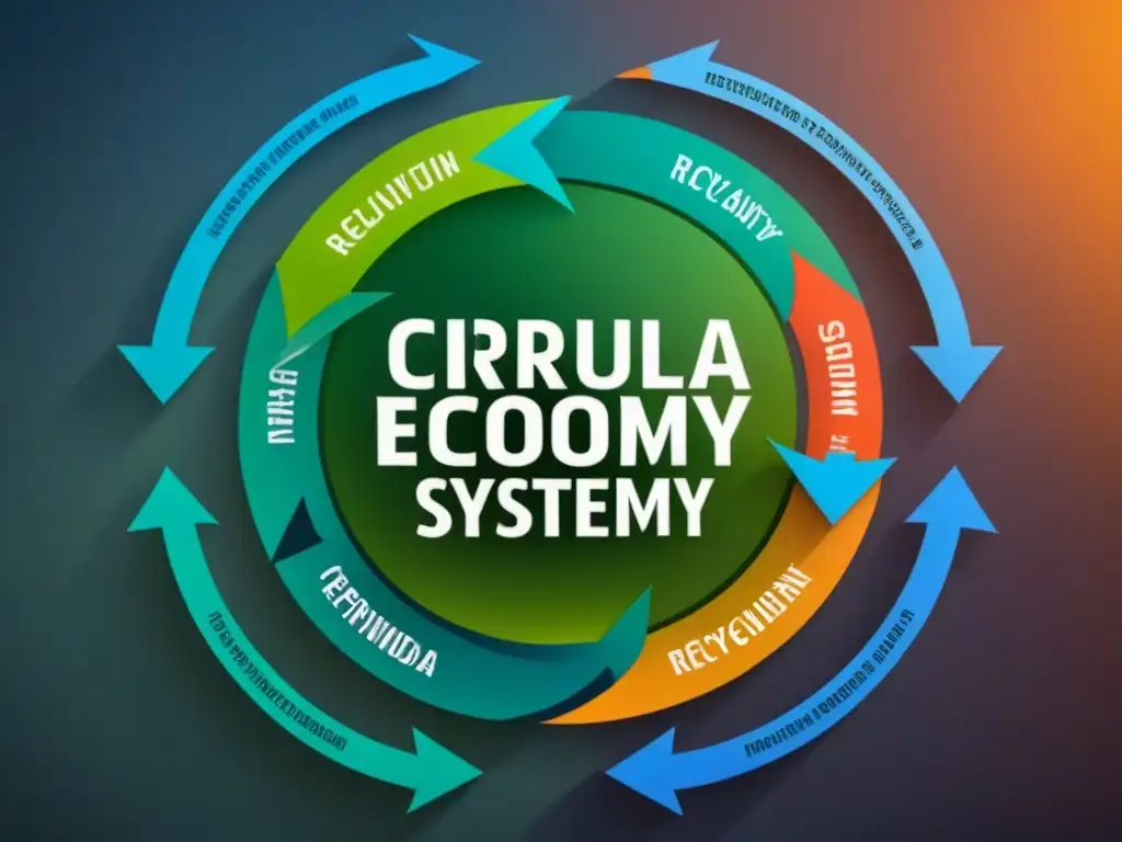 Esquema minimalista de economía circular con responsabilidad extendida del productor reciclaje