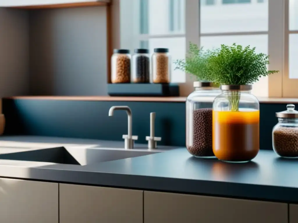 Un estilo de vida zero waste: cocina minimalista con elementos sostenibles y elegantes