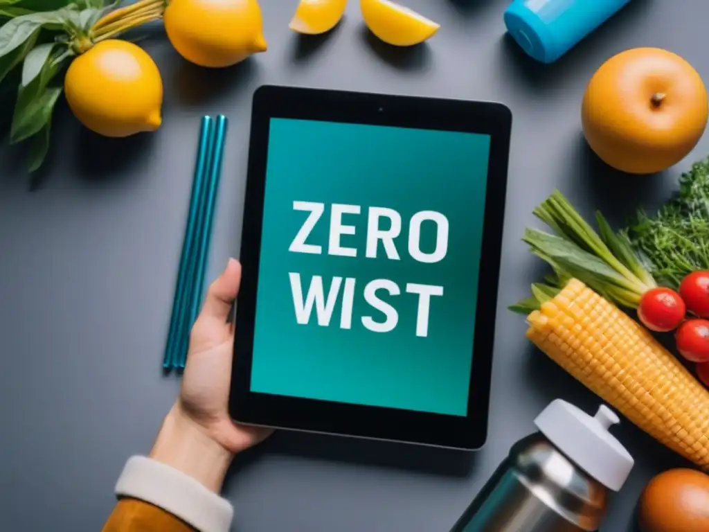 Un estilo de vida zero waste digitalizado con tablet y productos ecofriendly