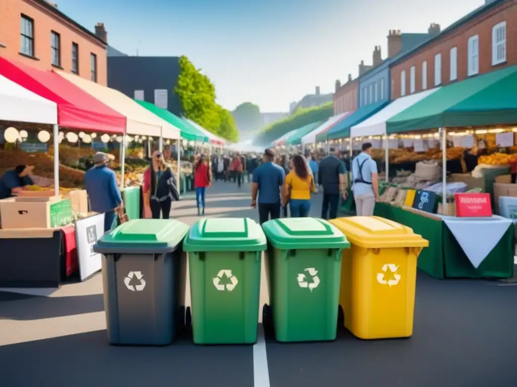 Evento comunitario zero waste: diversidad en acción, separando residuos y usando artículos reutilizables