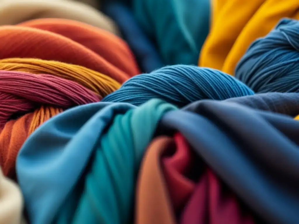 Una exquisita ilustración de colorantes ecológicos para textiles, con vibrantes tintes naturales como índigo, cúrcuma y raíz de rubia
