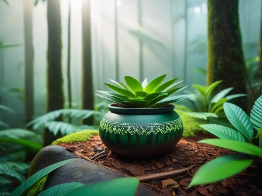 Un exuberante bosque lluvioso verde con rayos de sol filtrándose entre el dosel, creando sombras moteadas en el suelo