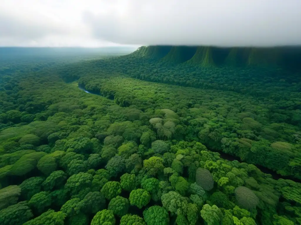 Exuberante selva amazónica con biodiversidad y luz solar filtrándose, ideal para el ecoturismo en la selva amazónica