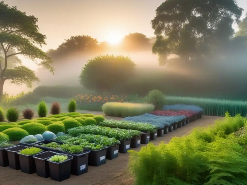 Una familia sostenible disfruta de su jardín, fomentando la educación ambiental en familia