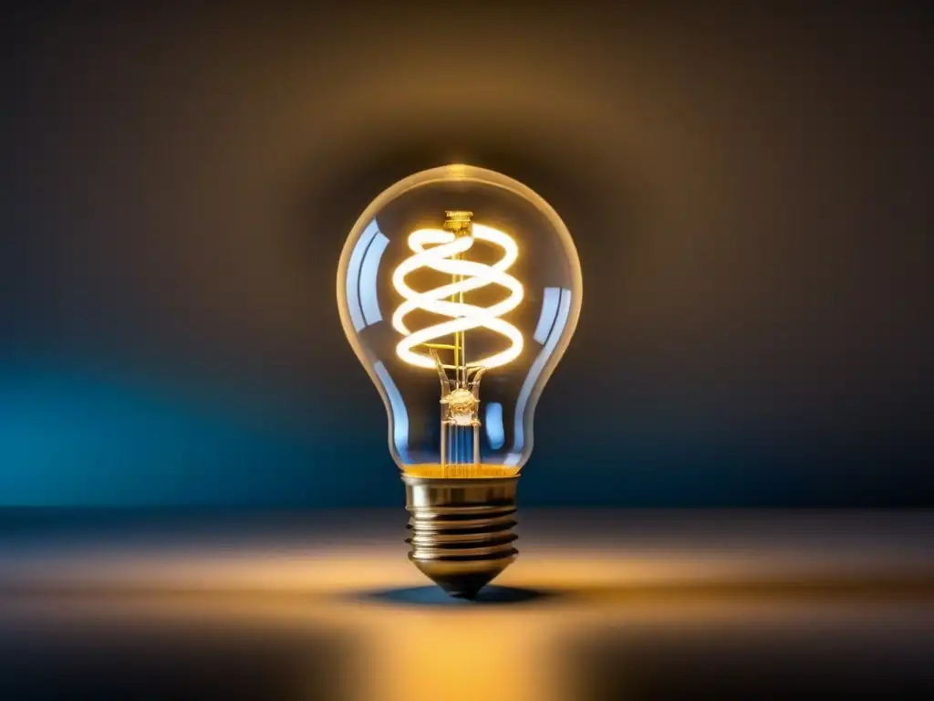 Foco LED de diseño moderno iluminando en la oscuridad, mostrando tecnología eficiente y estética minimalista para iluminación LED consumo sostenible