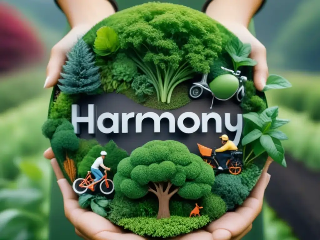 Vivir sostenible: Detalles de un estilo de vida circular en 8k Un grupo diverso practica economía circular estilo de vida en armonía con la naturaleza
