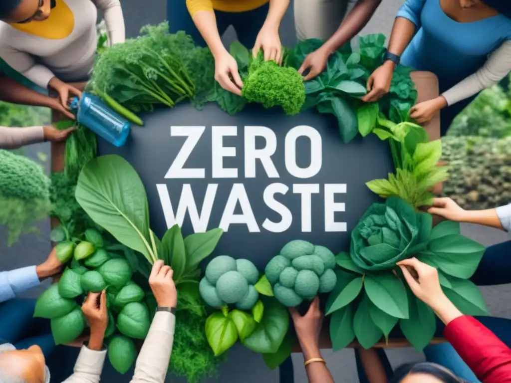 Un grupo diverso se une en retos zero waste protección especies en un entorno natural y armonioso