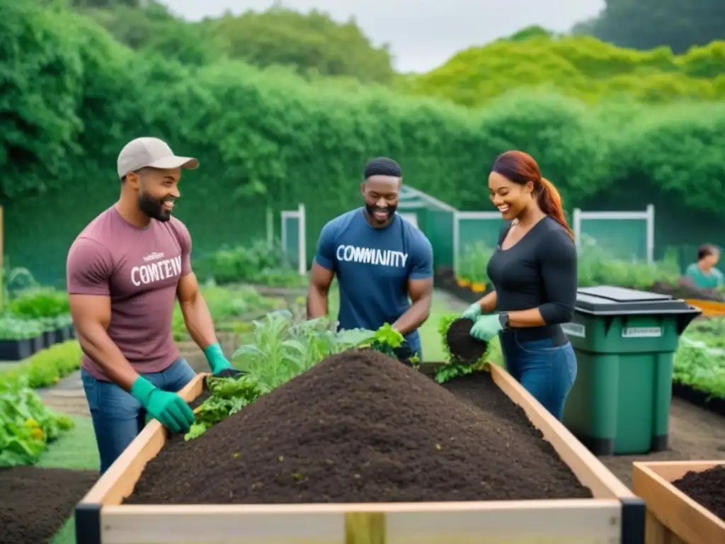 Un hermoso jardín comunitario donde se trabaja con alegría y unidad