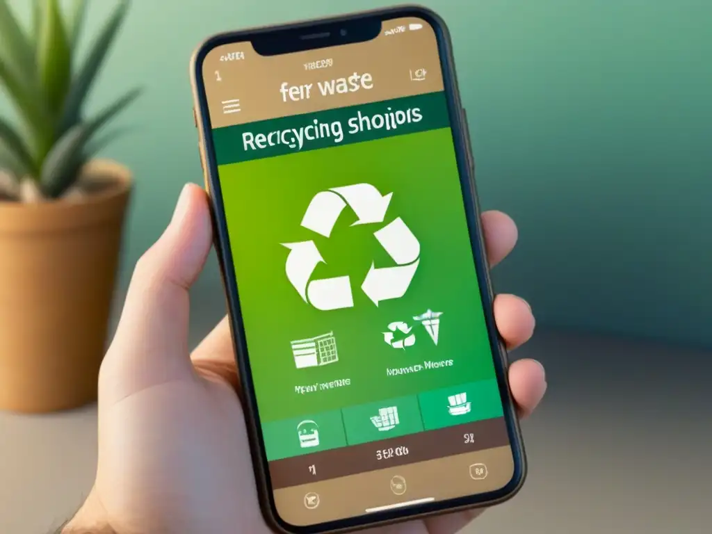 Transforma hogar en espacio zero waste con apps de sostenibilidad en smartphone elegante