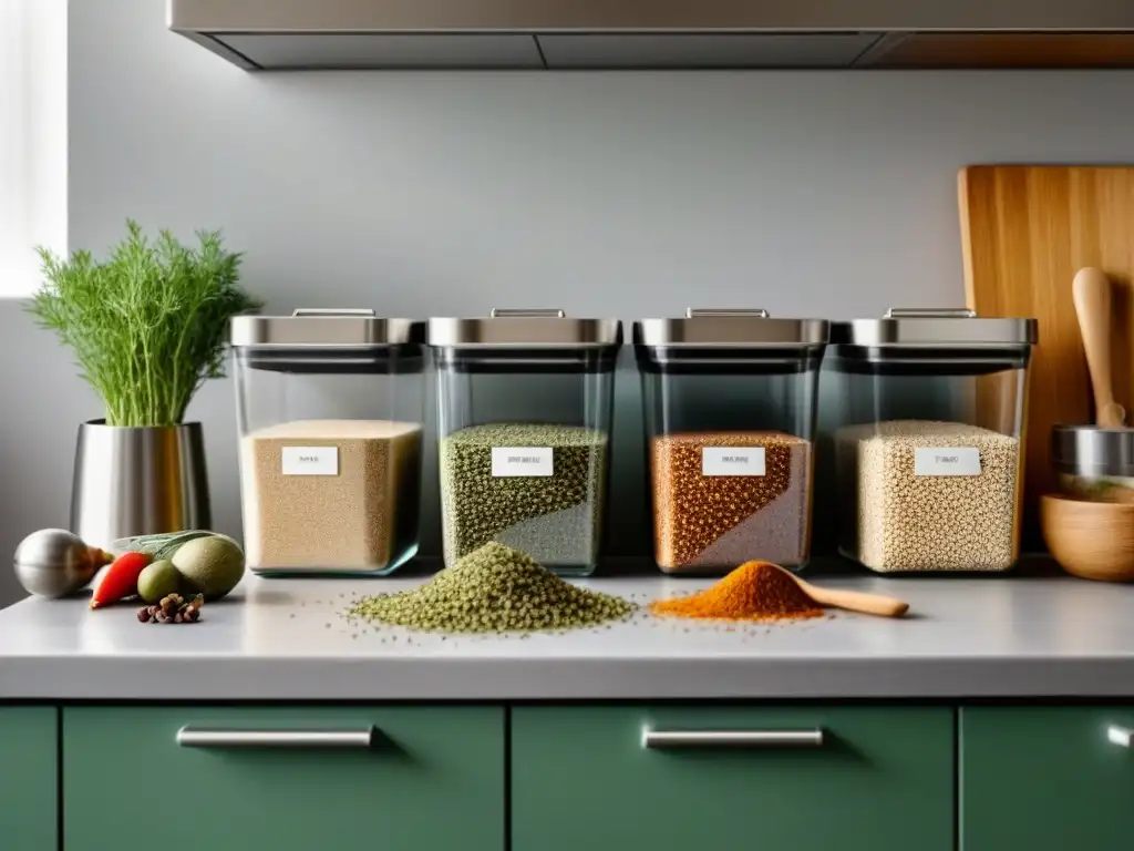 Transforma tu hogar en un espacio zero waste con una cocina moderna y sostenible, llena de elementos reutilizables y naturales