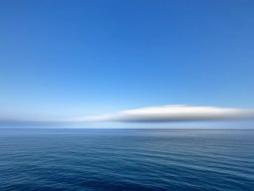 Horizonte tranquilo de vasto océano azul, reflejando el cielo