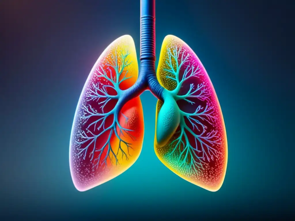 Impactante representación de la contaminación del aire interior por productos químicos en un modelo detallado del pulmón humano