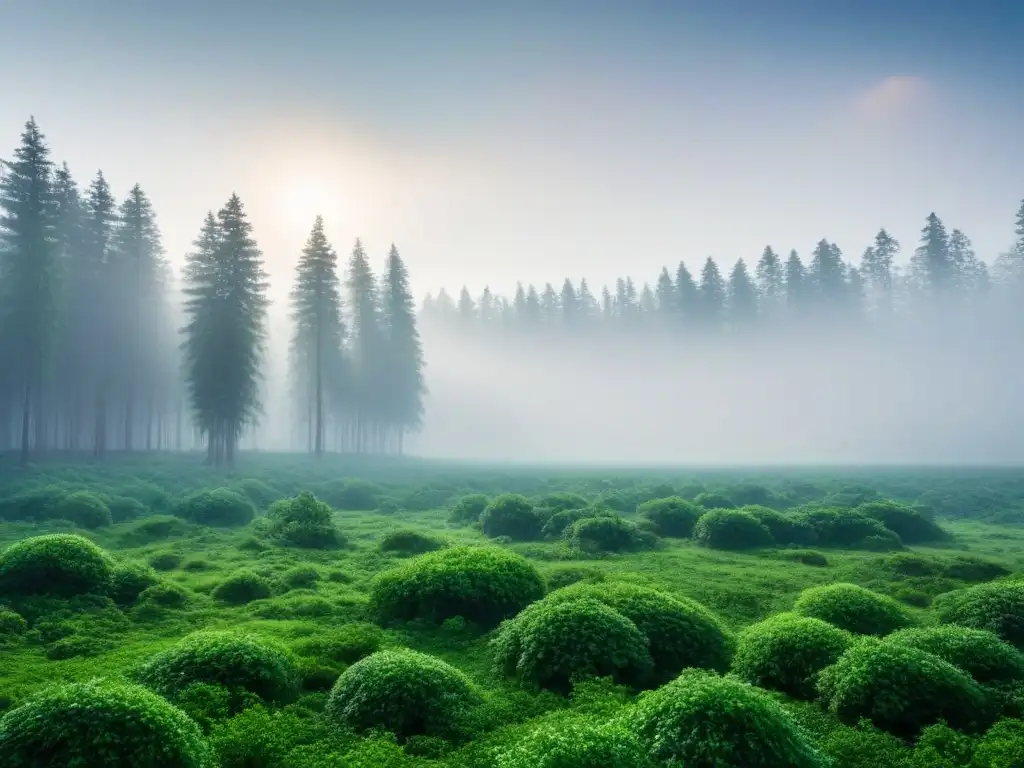 Impactante contraste entre un bosque exuberante y una tierra deforestada, simbolizando las consecuencias de la deforestación en el cambio climático