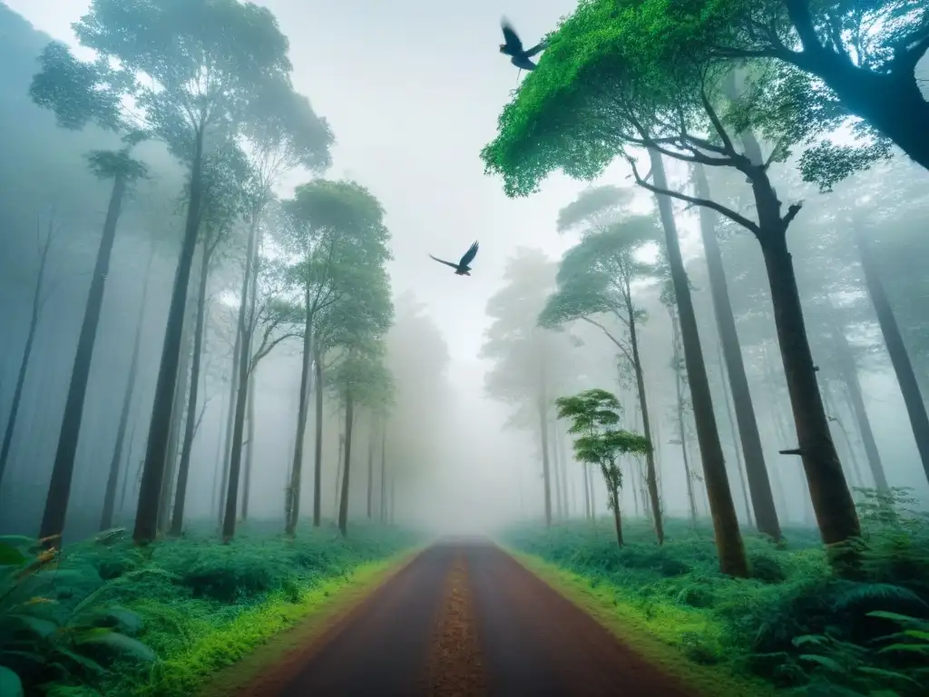 Impacto de residuos electrónicos en la biodiversidad de un exuberante bosque lleno de vida y color