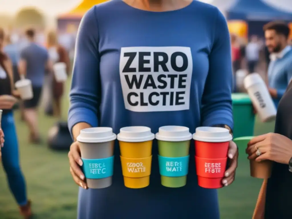 Importancia de eventos globales zero waste: Grupo diverso ordena residuos en festival sostenible