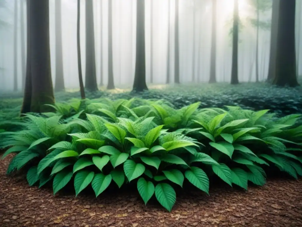 La importancia de la tecnología en el desarrollo sostenible reflejada en la tranquilidad de un bosque verde iluminado por el sol