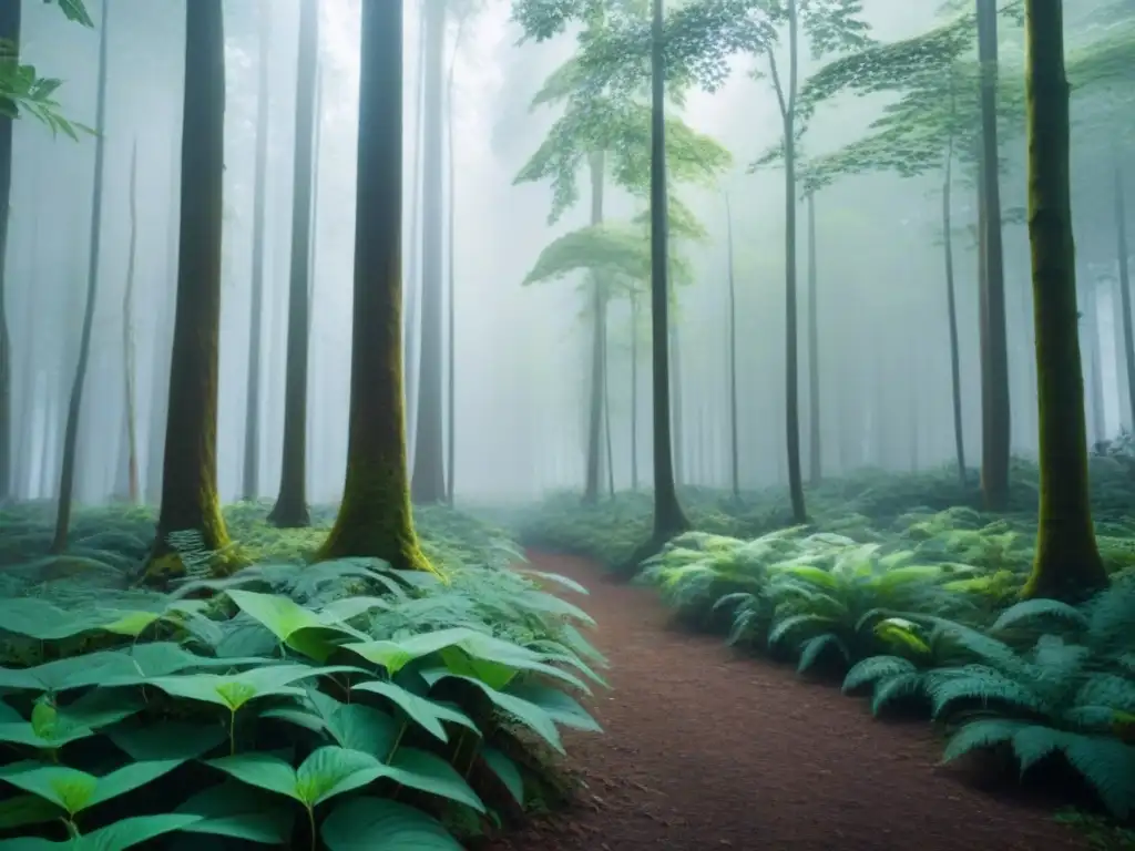 Impresionante ilustración de un bosque verde exuberante, destacando la importancia de invertir en Fondos Sostenibles ESG