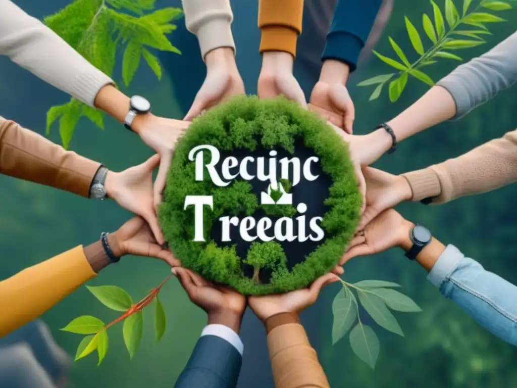 Influencers promueven estilo de vida sostenible en círculo unidos