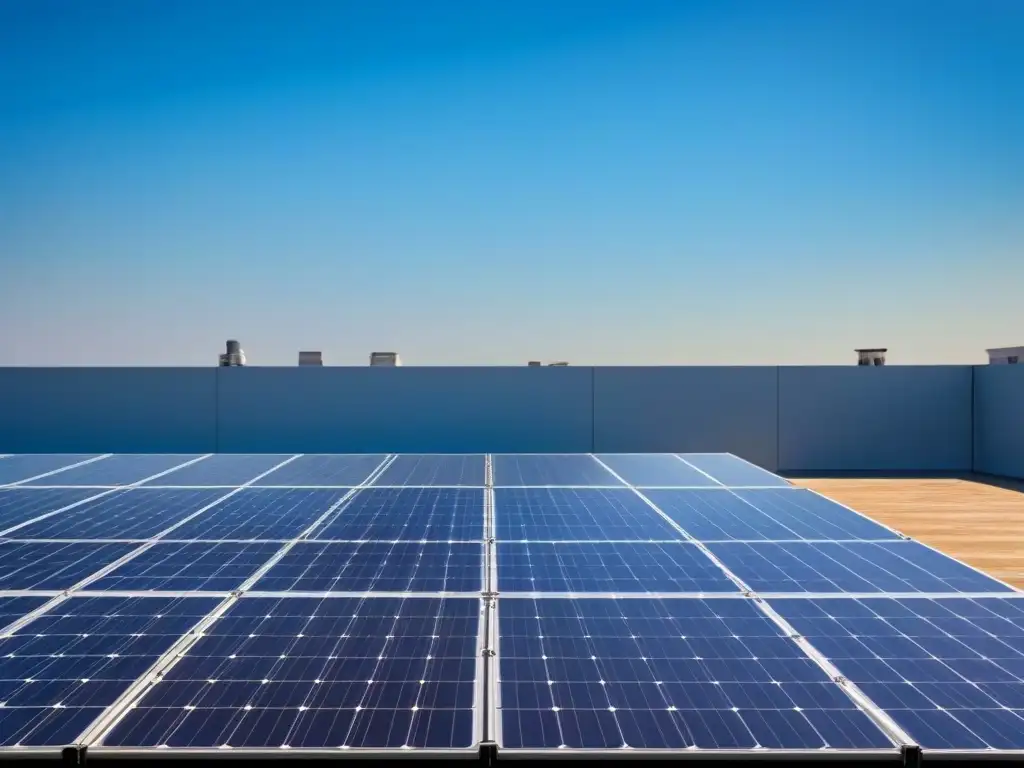 Innovadora instalación de paneles solares en un tejado urbano, reflejando la luz del sol