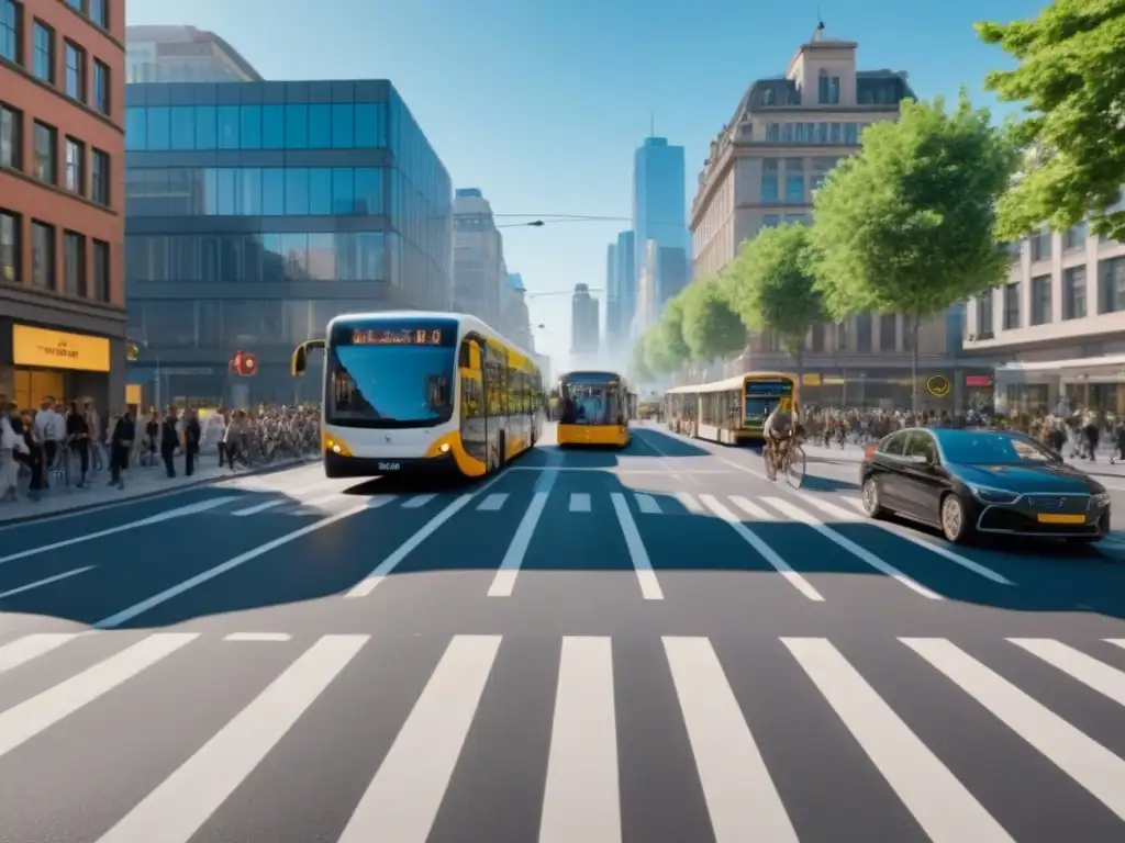 Una intersección urbana con movilidad sostenible, diseño accesible y comunidad conectada