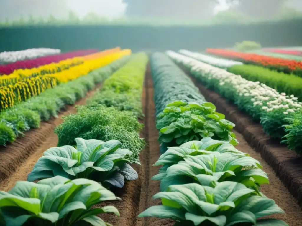 Un jardín sereno y armonioso donde la naturaleza y la cultivación se fusionan, ideal para la jardinería sostenible para bienestar