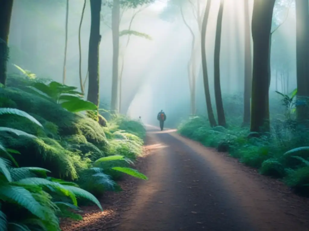 Un mágico corredor biológico en un bosque exuberante con vida silvestre, transmitiendo armonía y belleza