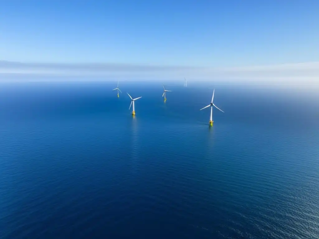 Un mar azul profundo, calmado bajo un cielo soleado