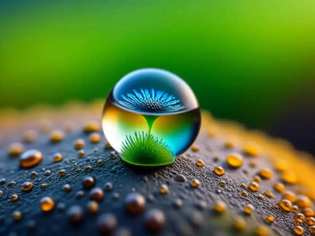 Maravilloso ecosistema de microorganismos en una gota de agua