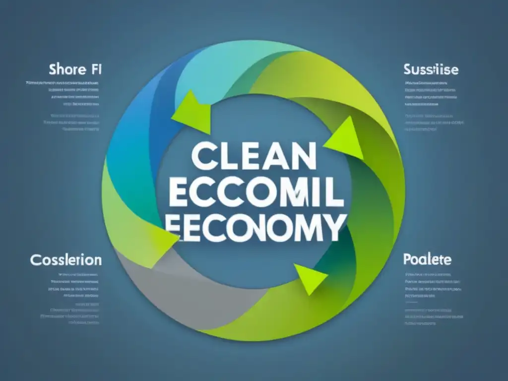 Representación minimalista de economía circular en acción, flujo de recursos en un sistema cerrado