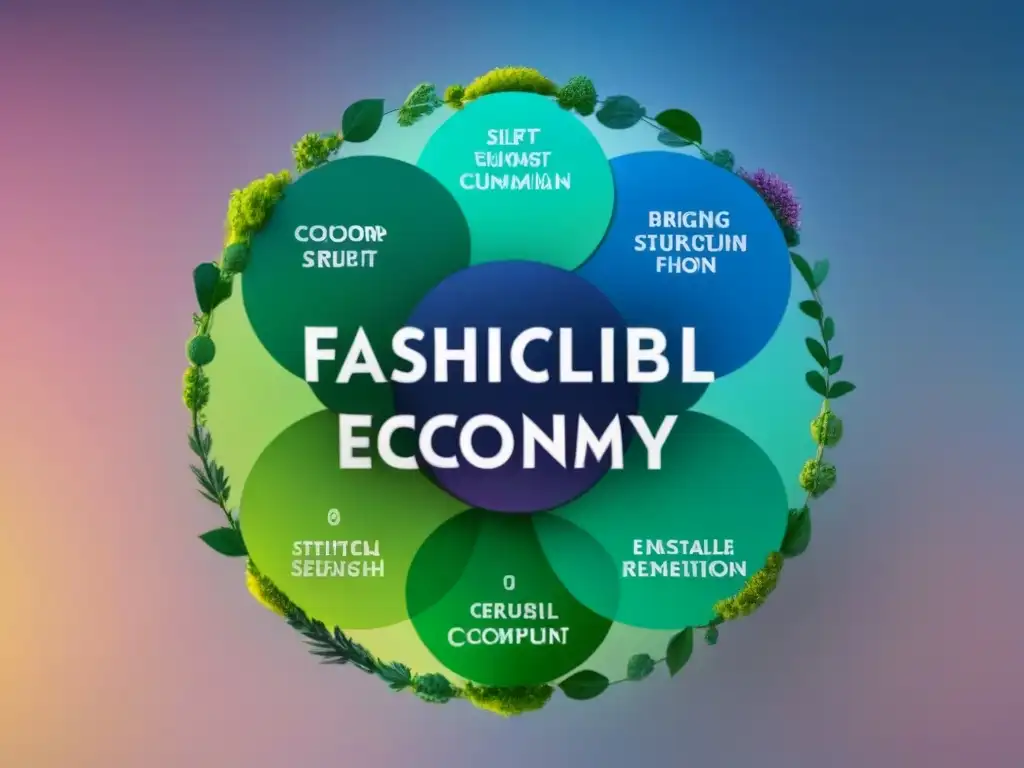 Representación minimalista de la economía circular en la moda sostenible: materiales sostenibles, producción ética y consumo consciente