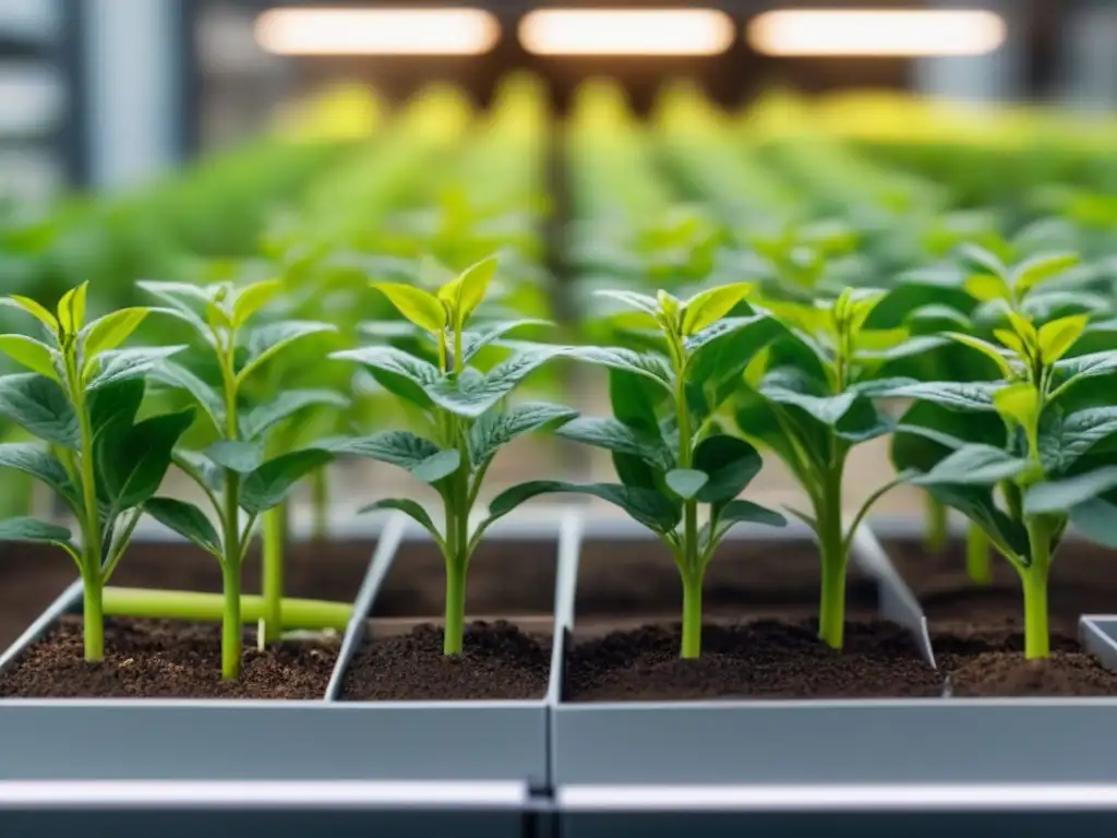 Representación minimalista de una vid verde en varias etapas de producción, de semilla a producto en estante