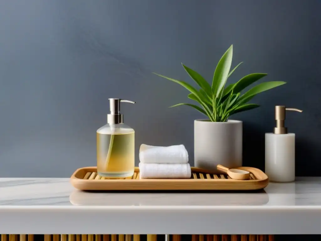 Un oasis de tranquilidad en un baño minimalista con elementos zero waste