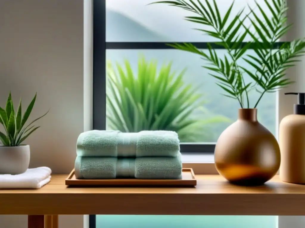 Un oasis de tranquilidad en un baño moderno y sostenible