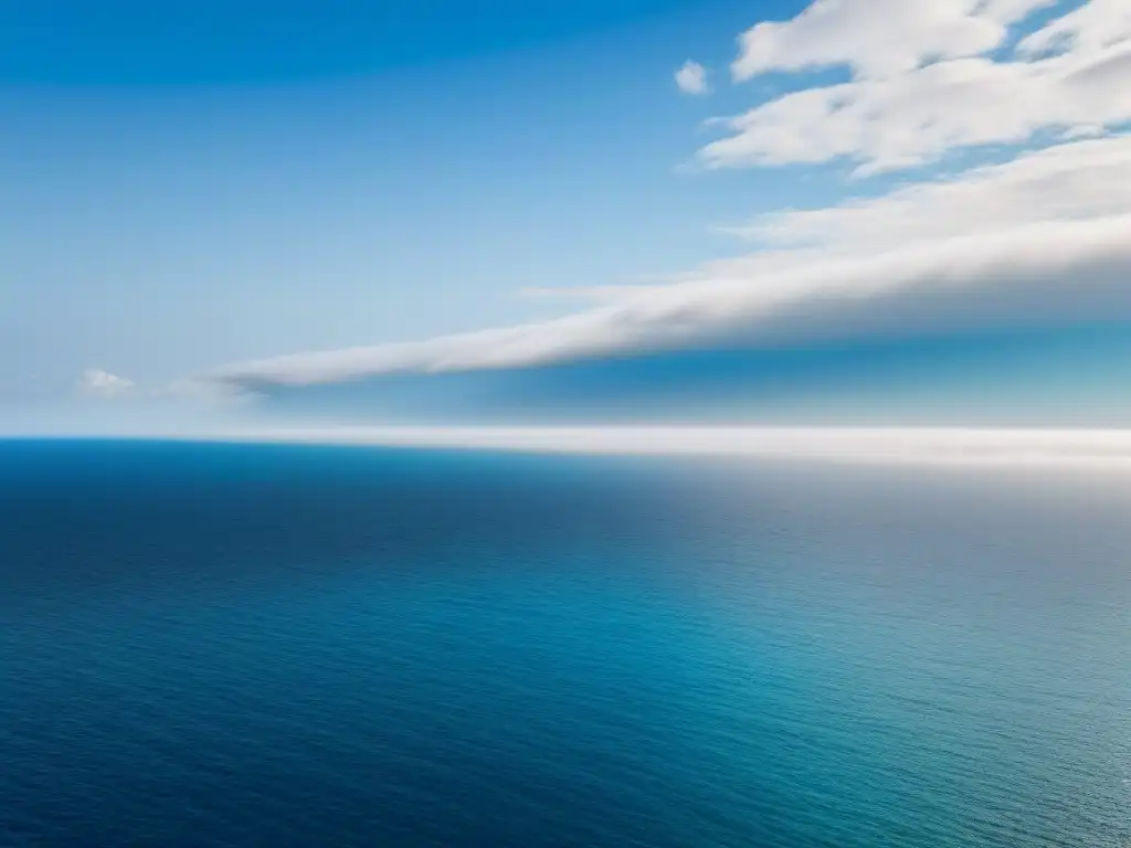 Un océano limpio y cristalino, sin nubes en el cielo