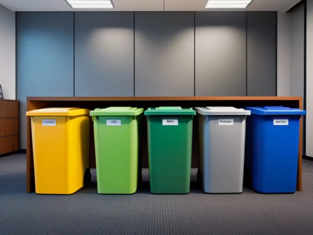 Oficina moderna con prácticas de reciclaje innovadoras para empresas