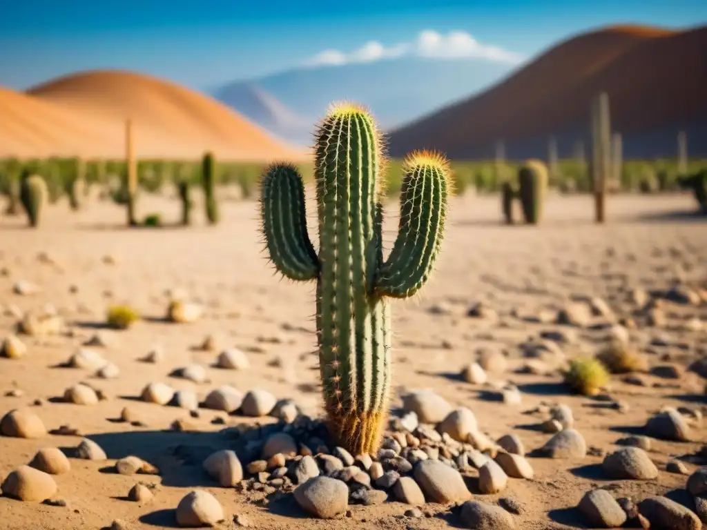 Un paisaje árido y extenso, con tierra rajada y un sol abrasador